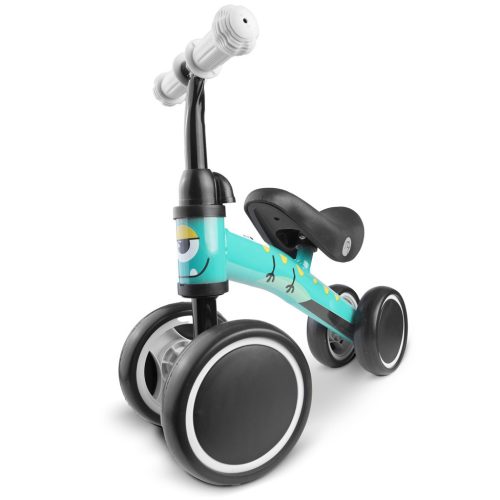 Négykerekű futóbicikli, Nukido NK-600, zöld, EVA habkerekek 14 cm, acél váz, ülésmagasság: 27 cm, puha ülés, gumírozott markolat