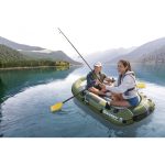 Felfújható csónak szett, Intex Seahawk 2, 236 x 114 x 41 cm, zöld, kétszemélyes, megerősített PVC, pumpával és evezőkkel (66332)