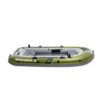 Felfújható csónak szett, Intex Seahawk 3, 295 x 137 x 43 cm, zöld, háromszemélyes, megerősített PVC, pumpával és evezőkkel (66333)